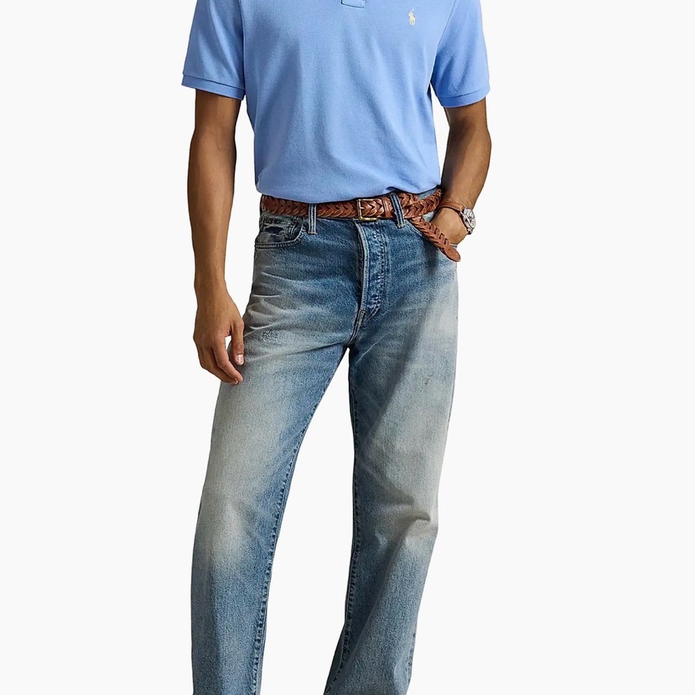 Ralph Lauren Baby Blue Polo with Yellow Pony Logo